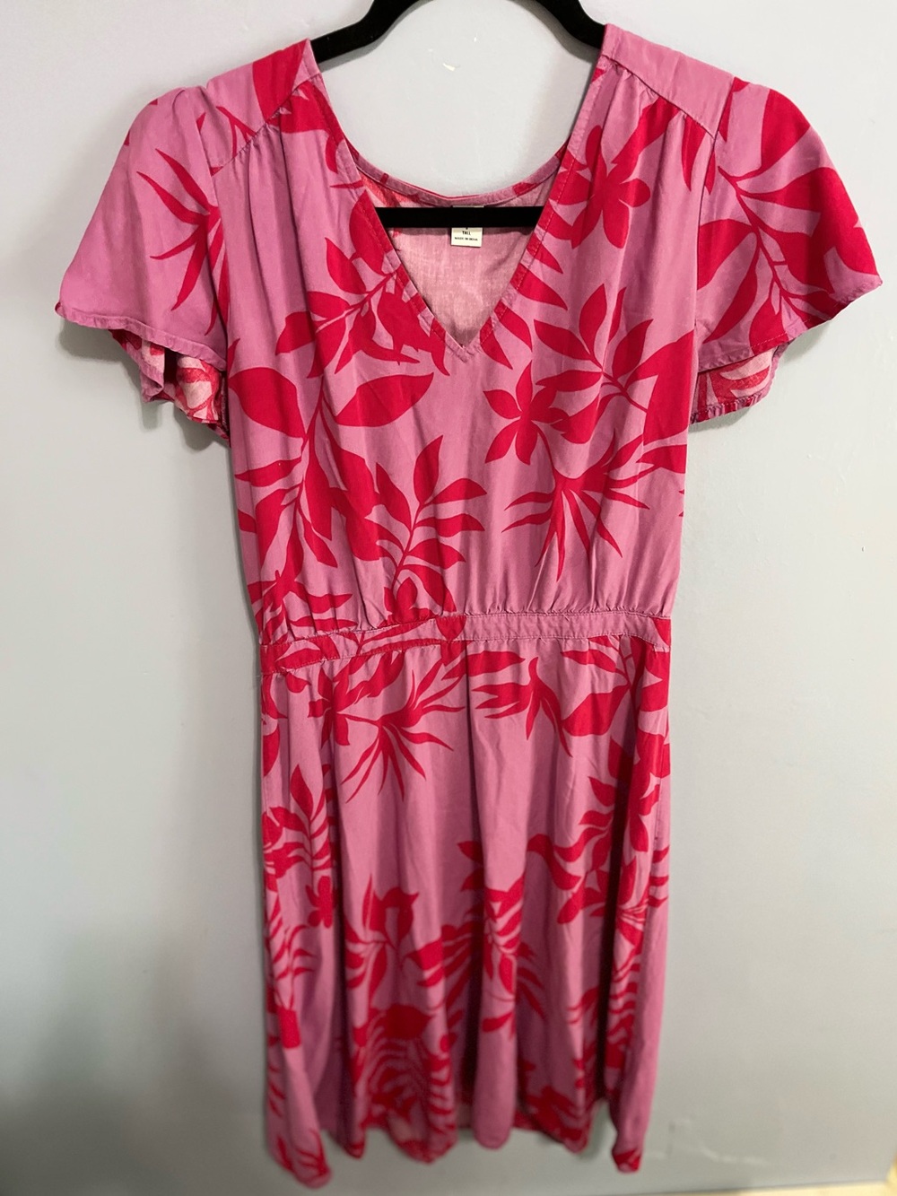 Old Navy Pink and Red Floral Midi Dress